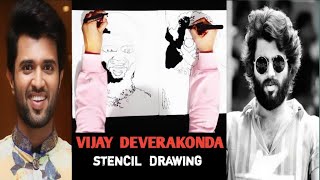 #Shorts Vijay Deverakonda Drawing💥 | Stencil Drawing | Using Both Hands