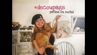 Como decorar con decoupage y patinas una regadera de metal ♥ Marina Capano