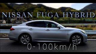 【0-100km/h】日産フーガハイブリッド・MTモード【Nissan FUGA Hybrid 】0-62mph