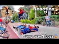 Jump over 9 boys 😱 crazy funny vlog 🔥 crazy reaction 👀 crash ho gya 😬 Patna bmx vlog ❤️‍🔥 #vlog #bmx