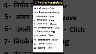 C Related Vocabulary |English Vocabulary | Basic Vocabulary | #Shorts #youtubeshorts @Tscreazy1