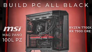 Rakit PC Full AMD \u0026 All Black Mati Lampu! | Ryzen 7 7700X, RX 7900 GRE, MSI Pano 100L PZ