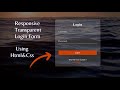 Transparent Login Form | using HTML & CSS