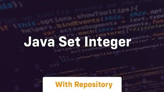 java set integer