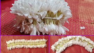 ಜಾಜಿ ಮಲ್ಲಿಗೆ ಹೂವನ್ನು ಕಟ್ಟುವ ವಿಧಾನ/ How to tie pink jasmine flower in criss cross method.