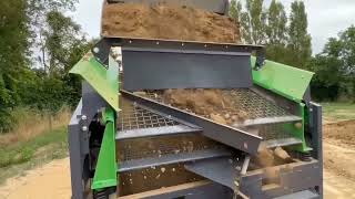 Electric topsoil screen in action Contact at sales@ecoscreen.cn