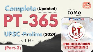 ⚡ Complete*UPDATED PT PART 2* PT-365 in 1 hrs | 🔥 UPSC-PRELIMS 2024