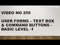 Learn Excel -Video 259- VBA- TextBox  Command button - Forms -Part1