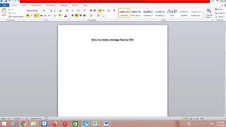 Using VBA macro to create message box