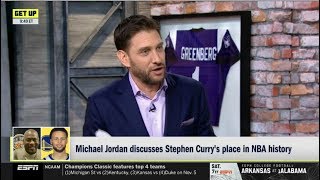 ESPN GET UP | Mike Greenberg "reacts" Michael Jordan: Stephen Curry is "not a Hall of Famer yet"