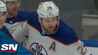 Leon Draisaitl Finishes A Clean Passing Play To Get The Oilers Rolling Early