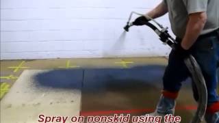 Spraying On Nonskid Coating Using The Graco M680 Mortar Pump