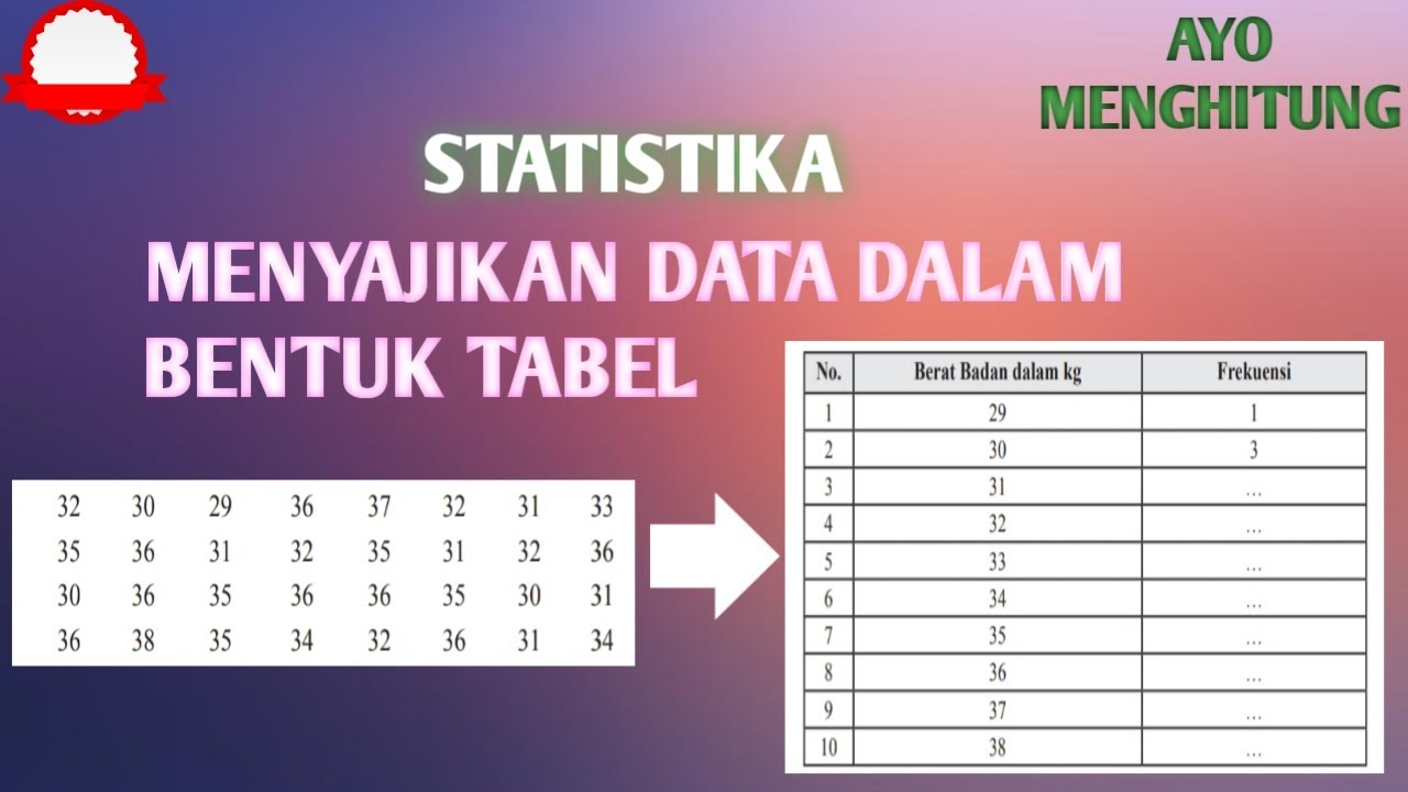 PENYAJIAN DATA DALAM BENTUK TABEL - YouTube