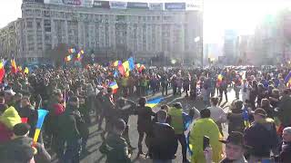 Protest al sindicatelor poliție și apărare în Piața Victoriei