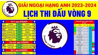 Lịch thi đấu vòng 9 giải Ngoai Hạng Anh 2023-2024 #premierleague #ngoaihanganh