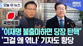 [오늘 이 뉴스] "이재명 불출마하면 당장 탄핵" '그걸 왜 엮나' 기자도 황당 (2024.12.11/MBC뉴스)