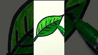 how to draw a leaf for kids | child art | #shorts #leaf