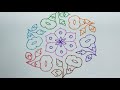 Hibiscus flower colour kolam with 15-8 dots ||easy flower colour kolam ||margali month flower kolam