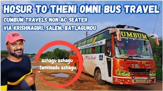 Hosur to Theni Omni Bus Travel | Cumbum Travels Non-AC Sleeper Bus Travel Via Krishnagiri, Salem