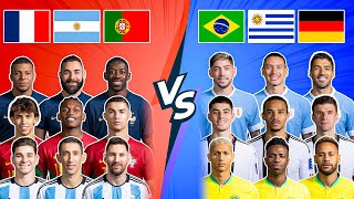 France Argentina Portugal 🆚 Brazil Uruguay Germany 🔥 Ultimate Trio Comparison 💪