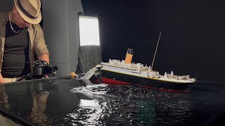 Making of the Titanic break-up and sink scene using a scale model like the James Cameron film.