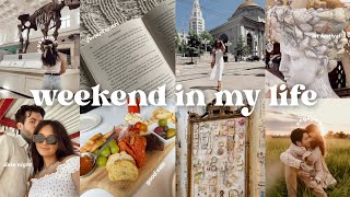 weekend in my life *vlog* 🕊🏹 reading vlog, art festival, light festival at the zoo, food + more!