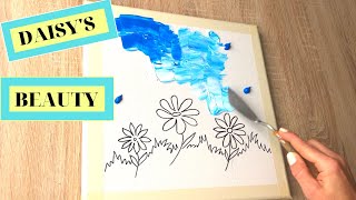 Daily Challenge # 66 / How To Paint Daisy Flowers with Acrylic Paints and a Palette Knife