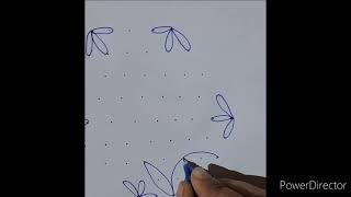 simple easy rangoli# dot rangoli designs # simple rangoli# 9* 5 dots.