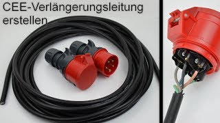 400V CEE Verlängerungsleitung erstellen / Verlängerungskabel herstellen / anschließen