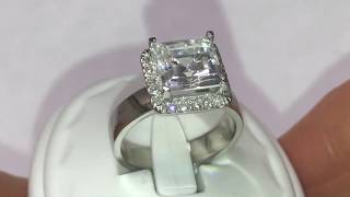 Cubic Zirconia Center Stone \u0026 Diamond Halo Engagement Ring | TheNetJeweler by Importex