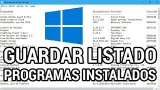 Guarda un listado con todos los programas instalados en Windows www.informaticovitoria.com