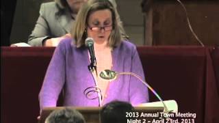 Hingham Annual Town Meeting 2013 - Night 2 - April 23, 2013