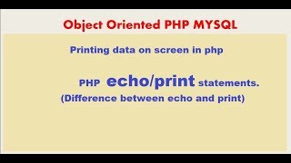PHP MYSQLi TUTORIAL 3 echo/print