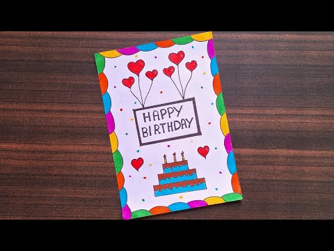 Easiest Birthday card drawing /Homemade birthday card easy /Birthday card drawing / Birthday