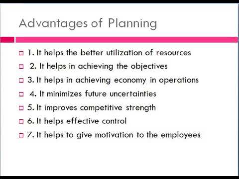 Advantages, Limitations Of Planning - YouTube