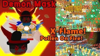 I Got Demon Mask X Flame Power Op Attack Damage Bee Swarm Simulator - roblox bee swarm simulator diamond bee mask