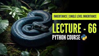 Inheritance | Single Level Inheritance in Python | Lecture - 66 | Python Course | In Hindi