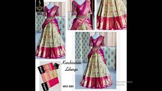 kanchivaram bridal-party lehenga pink collections/pavadai thavani/பட்டு‌ பாவாடை தாவணி