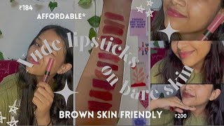 BEST LIPSTICKS FOR BROWN SKIN you need right now| On bare skin| Prerna Pawade