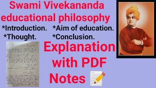 Education philosophy/Swami Vivekananda/B.ed Notes