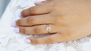 Emerald Cut Lab Diamond Rose Gold Solitaire Engagement Ring | Ada Diamonds