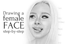 Drawing a female face: easy step-by-step tutorial [for beginners]