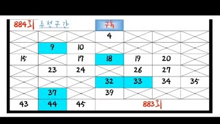 로또884 추천구간  예상번호 로또883 당첨번호  1등 배출 분석