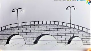 Beautiful Bridge Scenery Drawing😍 Pencil Sketch