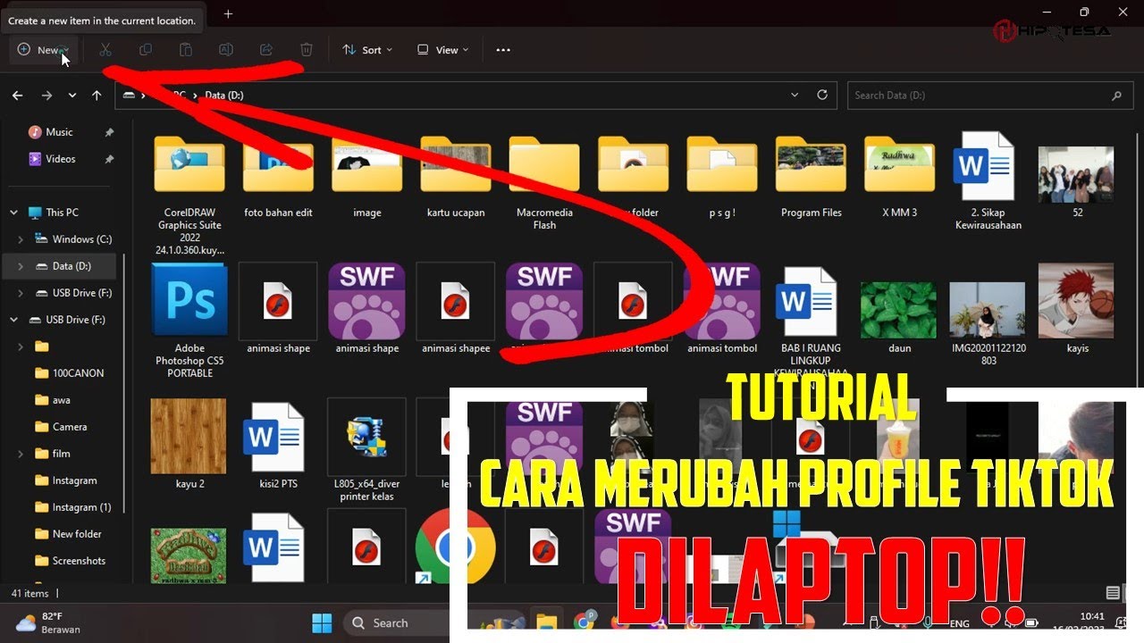 Cara Membuat Folder Baru Di Laptop - YouTube