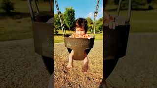 Gabriel's first time one a swing!! 😍🥰🤩