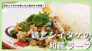 【イワタノゴハン】人気のタイ料理！鶏とシイタケの和風ラープ