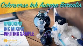 Colorverse x Goldspot Exclusive Aurora Borealis Ink Unboxing and Writing Sample