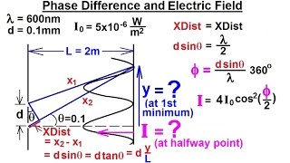 Physics 60  Optics: Double Slit Interference (12 of 25) Find Distance, Intensity to Central Maximum