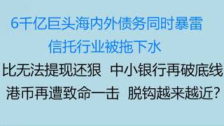 财经冷眼：6千亿巨头海内外债务同时暴雷，信托行业被拖下水！比无法提现还狠  银行再出损招破底线！ 港币遭致命一击，脱钩越来越近？（20220705第823期）